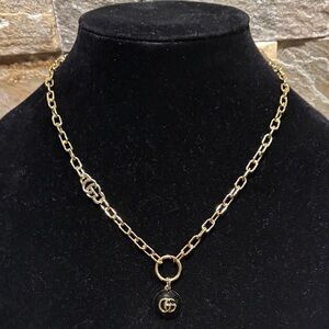 Gold Chain Necklace with GG Logo Pendant